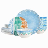Spice by Tia Mowry Savory Saffron 18 Piece Dinnerware Set - Golden Blue