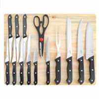 Gibson Home Wildcraft Kitchen in a Box 15 Piece Cutlery Set W/Cutting Board