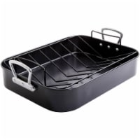 Gibson Home French Roaster 2 Piece Carbon Steel Turkey Chicken w/ Roast Rack Perspective: Main