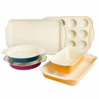 Spice by Tia Mowry Savory Saffron 6-Piece Nonstick Ceramic Interior Carbon Steel Baking Set