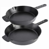Spice by Tia Mowry Savory Saffron 2 Piece (10 & 12 ) Pre-Seasoned Cast Iron Skillet Set