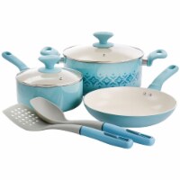 Spice by Tia Mowry Savory Saffron 7 -Piece Healthy Nonstick Ceramic Cookware Set - Mint