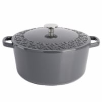 Spice by Tia Mowry Savory Saffron 6Qt Cast Iron Dutch Oven - Grey