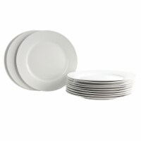 Gibson Home 108045.01 12 Piece Noble Court Dinner Plate Set, White