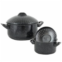 Gibson 109463.04 Casselman Nonstick Pasta Pot Set Black with Bakelite Handle & Knob-4 Piece