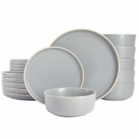 Gibson Home Zuma 18 Piece Dinnerware Set - Gray