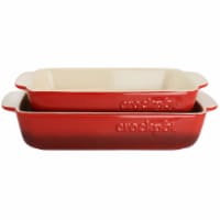 Crock Pot Artisan 2 pack 2.5 Qt & 3.5 Qt Ceramic Bakeware Set - Red