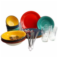 Gibson 120815.28 Color Speckle Mix & Match Dinnerware Combo Set, 28 Piece