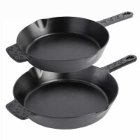 Spice by Tia Mowry Savory Saffron 2 Piece (8 & 10 ) Pre-Seasoned Cast Iron Skillet Set