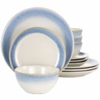 Martha Stewart White & BlueReactive Dinnerware Set
