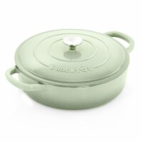 Crock Pot 124963.02 5 Quart Artisan Round Enameled Cast Iron Braiser Pan with Self Basting Li