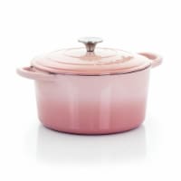 Crock Pot 124967.02 5 Quarts Artisan Enamled Cast Iron Dutch Oven, Blush Pink - 2 Piece