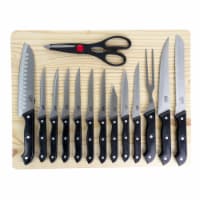 Gibson Home Wildcraft Stainless Steel Cutlery Set with Cutting Board Perspective: Main