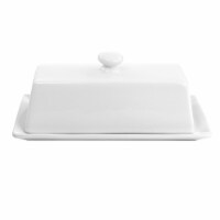 Martha Stewart Ceramic Butter Dish with Lid - White