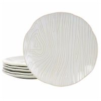 Martha Stewart Wood Pattern White Stoneware Dinner Plate Set