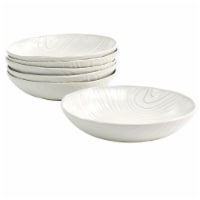 Martha Stewart Wood Pattern Off-White Stoneware Dinner Bowl Set