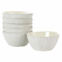 Martha Stewart Wood Patterned Cereal Bowl Set - Off-White