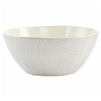 Martha Stewart Wood Pattern Stoneware Serving Bowl - White