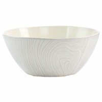 Martha Stewart Wood Pattern Stoneware Serving Bowl - White