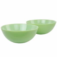 Martha Stewart Jadeite Glass Serving Bowls - 2 Pack - Jade Green