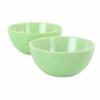 Martha Stewart Jadeite Glass Serving Bowls - 2 Pack - Jade Green