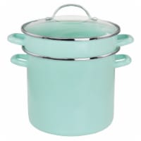 Martha Stewart 8 Quart Dual Stock Pot and Steamer Set in Aqua Perspective: Main