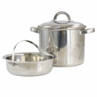 Oster 130010.03 5 Quart Sangerfield Stainless Steel Pasta Pot with Strainer Lid & Steamer Bas