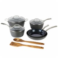 Kenmore Elite Cyrus 10 Piece Forged Aluminum Blue Diamond Ceramic Interior Cookware Set