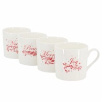 Martha Stewart Holiday Vines 4 Piece 16 Ounce Fine Ceramic Mug Set in Red 4 Piece King Soopers