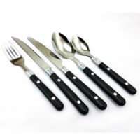 Gibson 64418.58 58 Piece Gibson Casual Living Flatware Set, Black