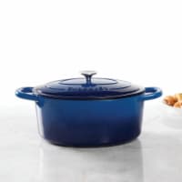 Gibson 7 qt Oval Dutch Oven Crock Pot, Sapphire