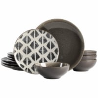 Spice by Tia Mowry Truffle Pepper 12 Piece Reactive Dinnerware Set