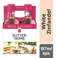 Sutter Home White Zinfandel California Pink Wine 4 bottles/ 187 ml Perspective: Main