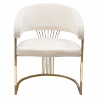 Solstice Dining Chair in Cream Velvet w/ Polished Gold Metal Frame by Diamond Sofa
