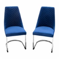 Dining Chairs Polished Silver Metal Base by Diamond Sofa