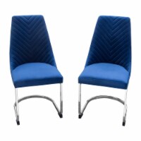 Dining Chairs Polished Silver Metal Base by Diamond Sofa