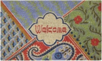 Mohawk Home Olong Retro Coir Doormat - Blue/Green/Red