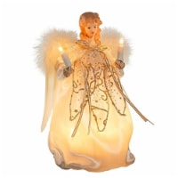 Kurt Adler 10-Light 9 Inch Ivory and Gold Angel Treetop