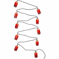Kurt Adler 10 Red Blow Mold Classic Coca-Cola Can Party Christmas Lights - 9 ft Green Wire