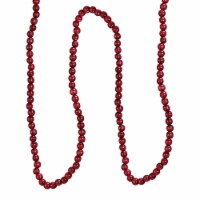 Kurt Adler Wooden Burgundy Beads Holiday Garland Tree & Home Decoration, 9 Feet