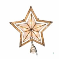 Kurt Adler 5-Point Christmas Star With Smoke Capiz Treetop, 10 inches