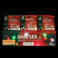 Kurt Adler 24 Battery Operated Multi-colored LED Christmas Lights - 7 ft Green Wire