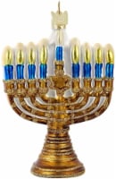 Kurt Adler Beyond Christmas\Hanukkah Gold Menorah Ornament - 4.5  (Pack of 1)