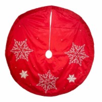 Christmas Snowflake Tree Skirt Polyester Holiday Ruffle In1349