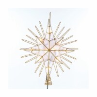 Kurt Adler 10-Light Capiz Treetop, Gold Glitter Star, 14