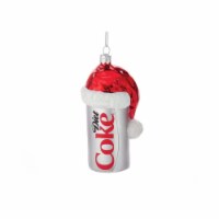 Kurt Adler Coca-Cola Glass Diet Coke Can With Santa Hat Ornament, 4.5