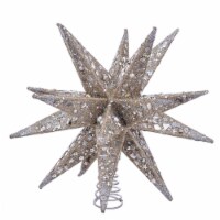 Kurt Adler 12-Inch Champagne and Silver Glitter Moravian Star Treetop
