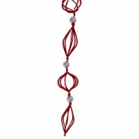 Kurt Adler 6' Red Glittered Finial and Onion with Silver Ball Christmas Garland
