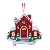 Holiday Ornament First Home Polyresin Christmas House C6456