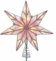 Kurt S. Adler (UL3153) 10-Light 7-Point Capiz Star Christmas Treetop, Pink/White, 9.45